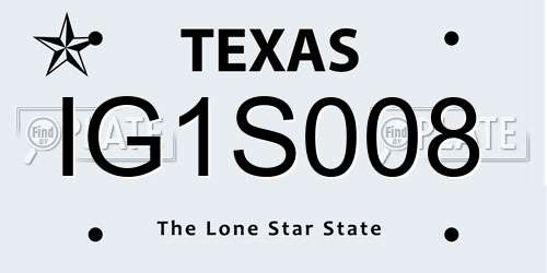 IG1S008 Texas License Plate