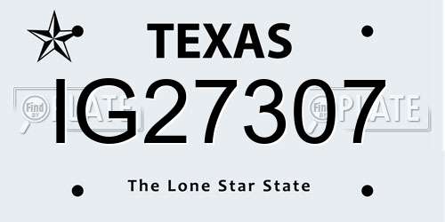 IG27307 Texas License Plate