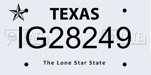 IG28249 Texas License Plate