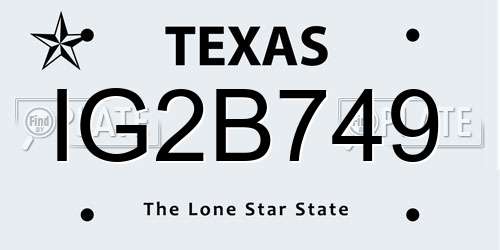 IG2B749 Texas License Plate