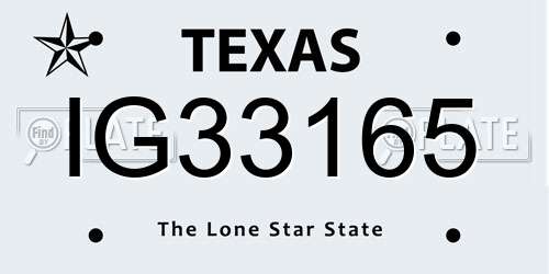 IG33165 Texas License Plate