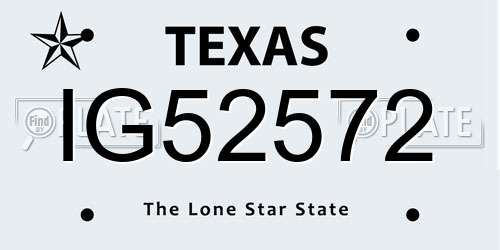 IG52572 Texas License Plate