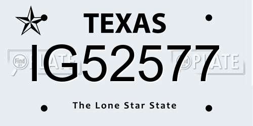 IG52577 Texas License Plate