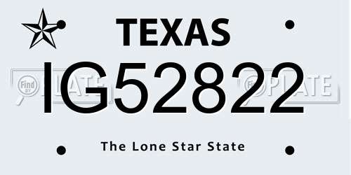 IG52822 Texas License Plate