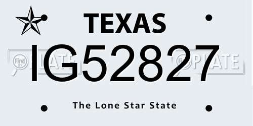 IG52827 Texas License Plate