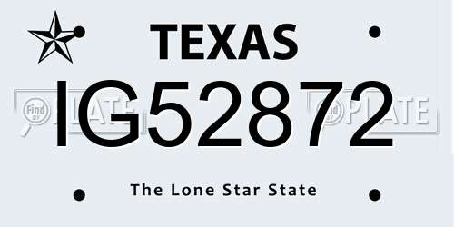 IG52872 Texas License Plate