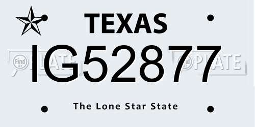 IG52877 Texas License Plate