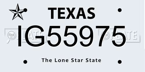 IG55975 Texas License Plate