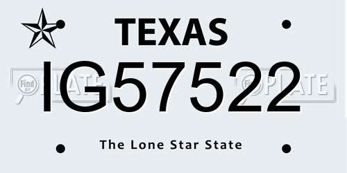 IG57522 Texas License Plate
