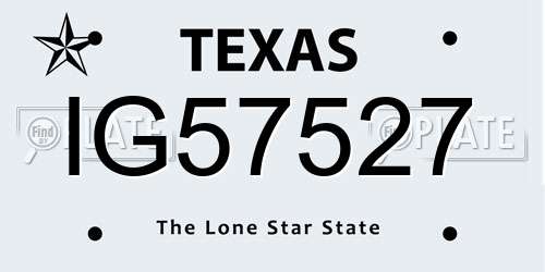 IG57527 Texas License Plate