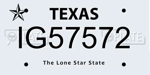 IG57572 Texas License Plate