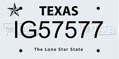 IG57577 Texas License Plate