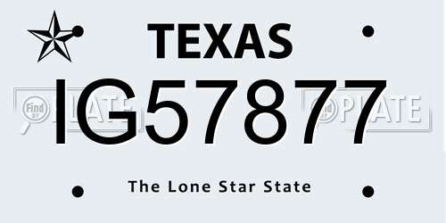 IG57877 Texas License Plate