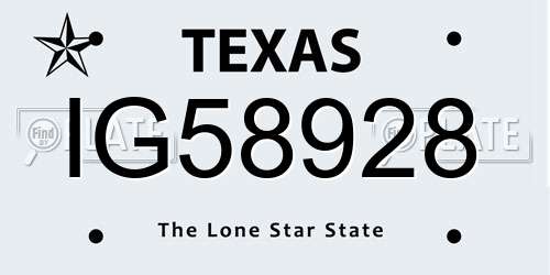 IG58928 Texas License Plate
