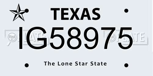 IG58975 Texas License Plate