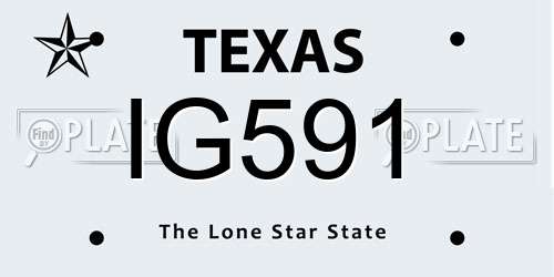 IG591 Texas License Plate