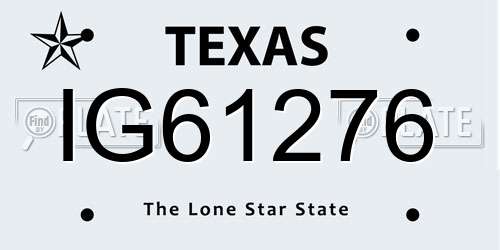 IG61276 Texas License Plate