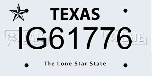 IG61776 Texas License Plate