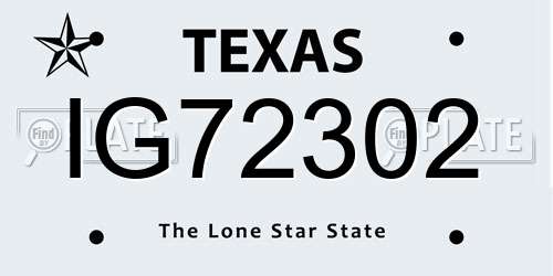 IG72302 Texas License Plate