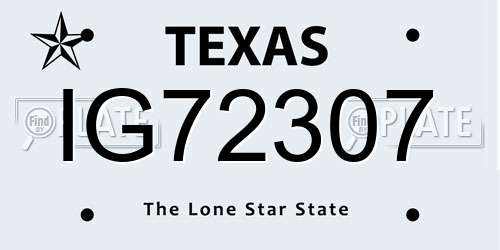 IG72307 Texas License Plate