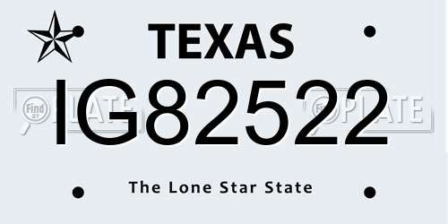 IG82522 Texas License Plate