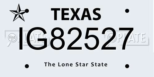 IG82527 Texas License Plate