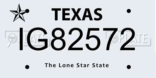 IG82572 Texas License Plate
