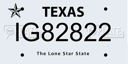 IG82822 Texas License Plate