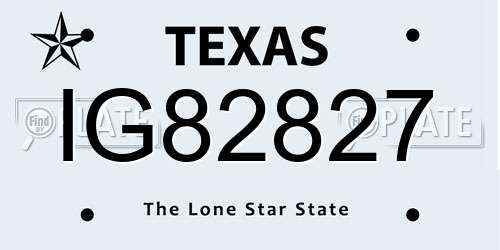 IG82827 Texas License Plate