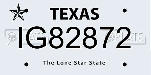 IG82872 Texas License Plate