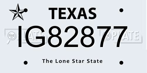 IG82877 Texas License Plate