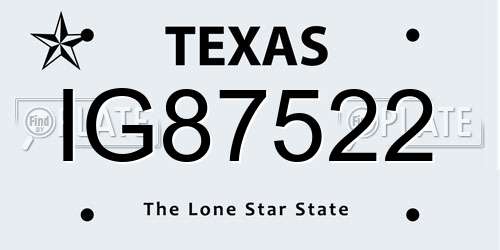 IG87522 Texas License Plate