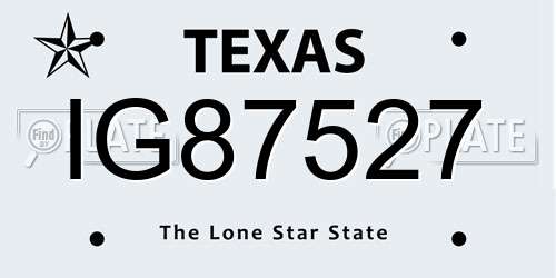 IG87527 Texas License Plate
