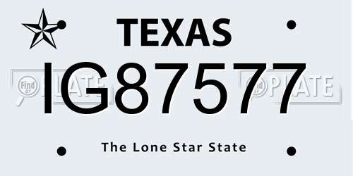 IG87577 Texas License Plate