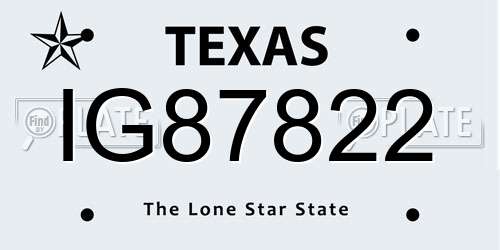 IG87822 Texas License Plate