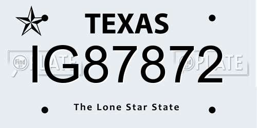 IG87872 Texas License Plate