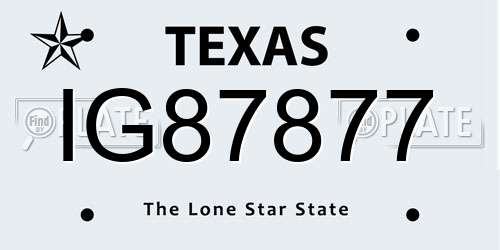 IG87877 Texas License Plate