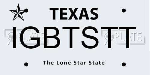 IGBTSTT Texas License Plate