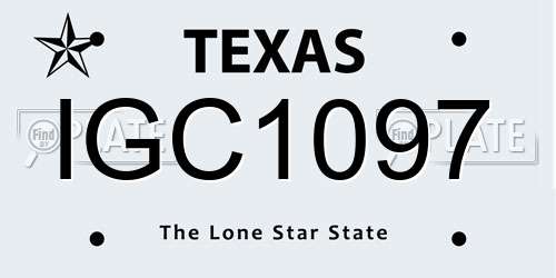 IGC1097 Texas License Plate