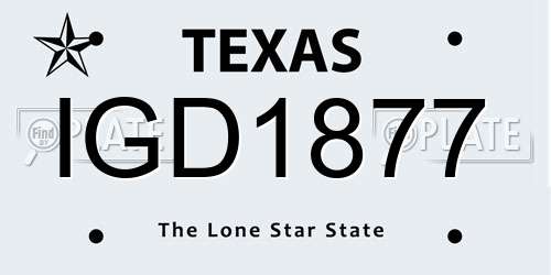 IGD1877 Texas License Plate