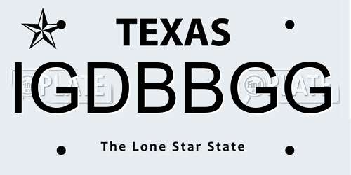 IGDBBGG Texas License Plate