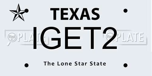 IGET2 Texas License Plate