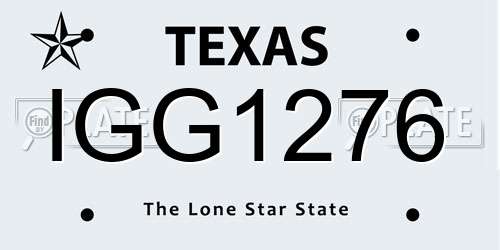 IGG1276 Texas License Plate