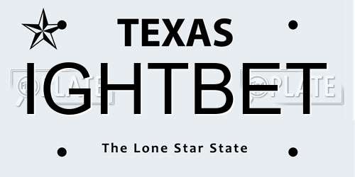 IGHTBET Texas License Plate