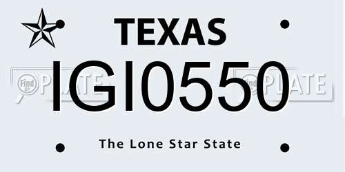 IGI0550 Texas License Plate