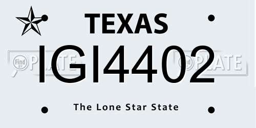 IGI4402 Texas License Plate