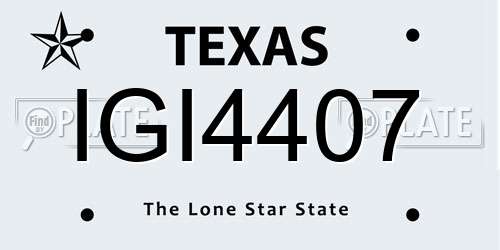 IGI4407 Texas License Plate