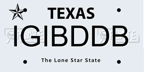 IGIBDDB Texas License Plate