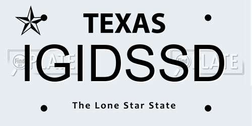 IGIDSSD Texas License Plate