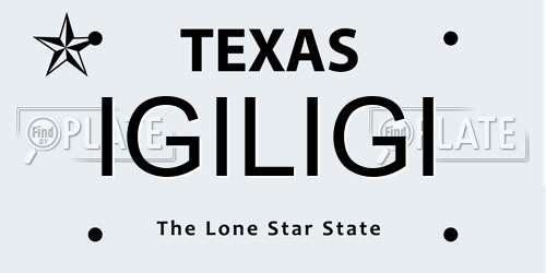 IGILIGI Texas License Plate